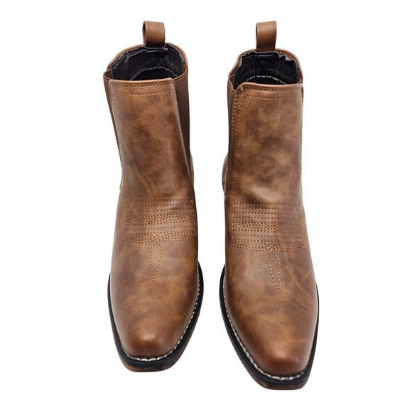 Brown Leather Ankle Boots - Picture 2 of 10